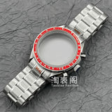 Mineral Crystal Speedmaster Watch Case 40mm Stainless Steel Polished VK63 Movement Domed 5ATM