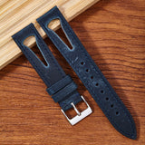Hollow Summer Leather Strap Crazy Horse Universal 20/21/22/24MM Perforated Breathable Soft  band