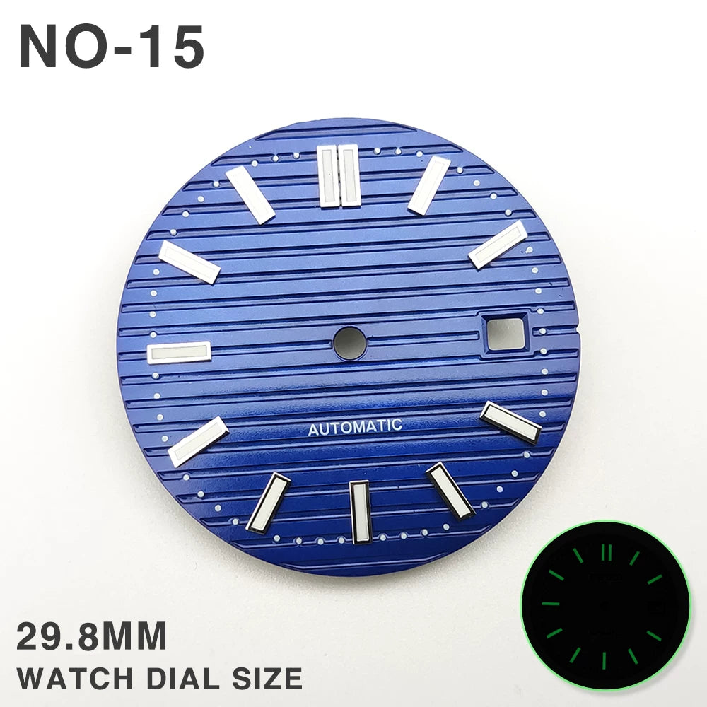 29.8MM Nautilus Dial for Miyota 8215 ETA 2836 2813 green luminous watch part