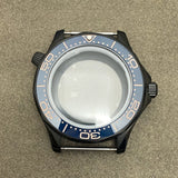41mm Pvd Black Rose Gold Seamaster Watch Case  2 crown 316L Stainless Steel Ceramic for NH35/36 Movement