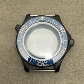 41mm Pvd Black Rose Gold Seamaster Watch Case  2 crown 316L Stainless Steel Ceramic for NH35/36 Movement