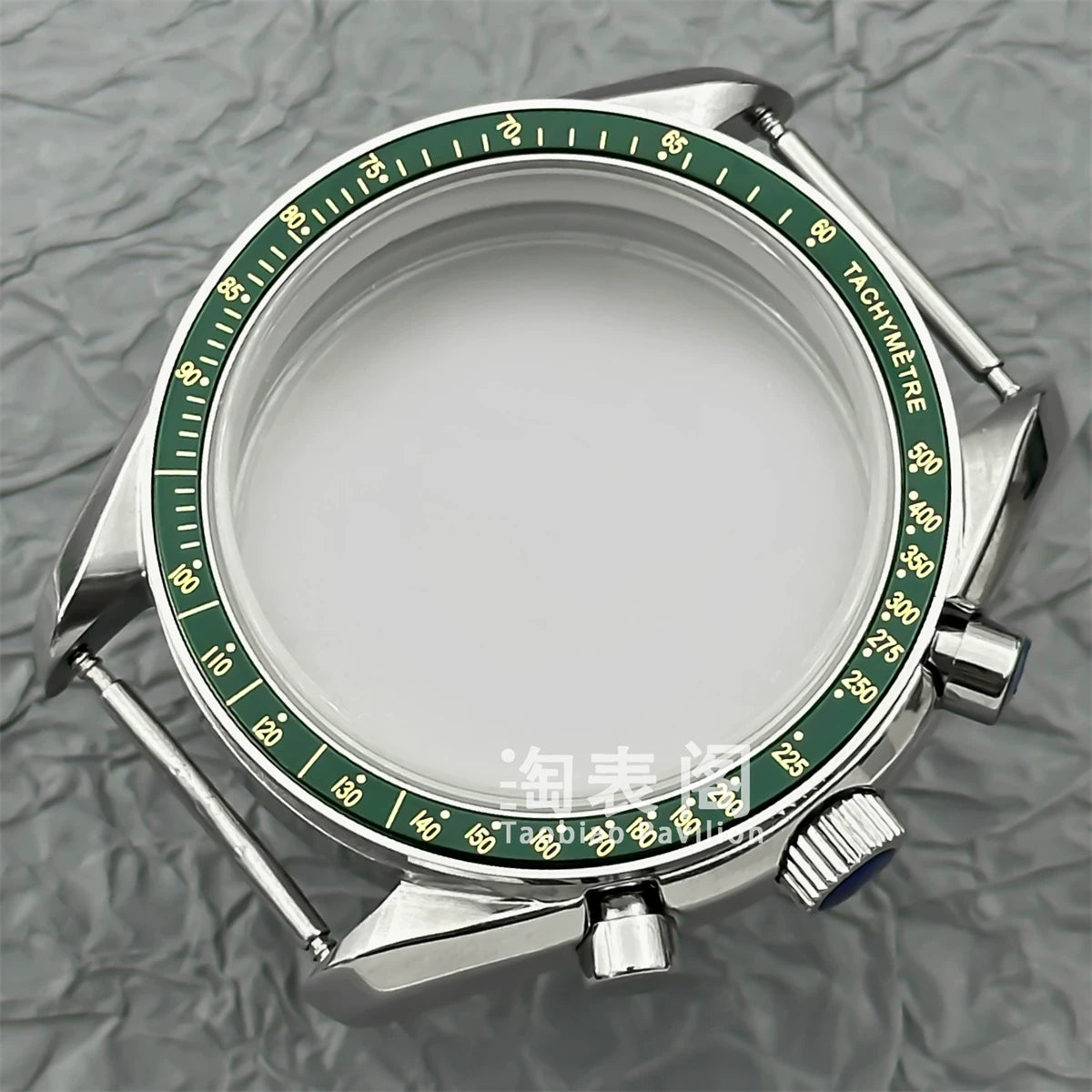 Mineral Crystal Speedmaster Watch Case 40mm Stainless Steel Polished VK63 Movement Domed 5ATM