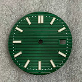 30.5mm Nautilus Dial NH35 green luminous strip nail  3 Crown Only