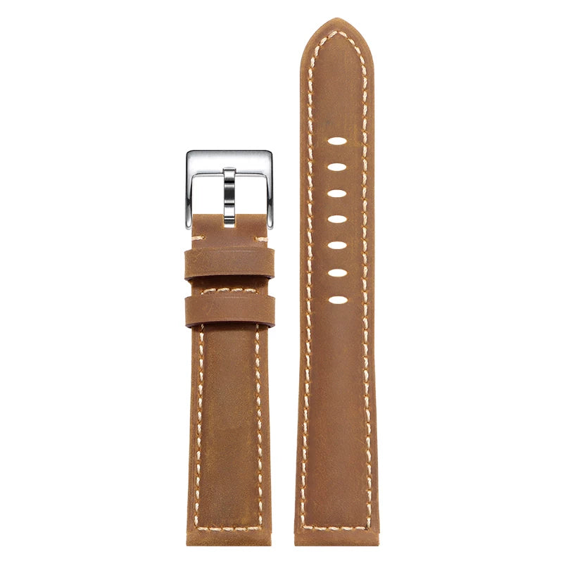 Big wrist extended leather watch strap for Pilot Field Dress Diver 140mm+90MM Fat Wrist Band 20mm 22 24mm