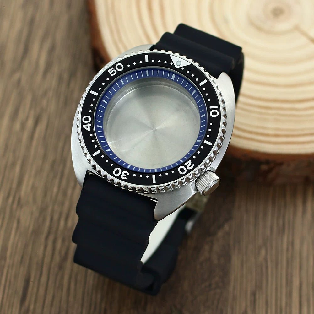 45MM Modified Turtle Model Case for miyota 9015 Automatic 316L Stainless Steel 28.5mm dial 20bar Sapphire
