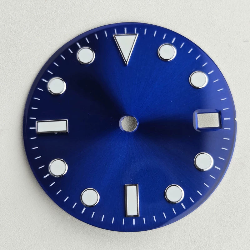 Enamel  Dial Sub style 28.5MM Watch Accessories Full Sterile for NH35/36 Movement Blue Lume