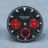 29.5mm Premium Daytona Carbon Fiber Dial Chronograph for VK63 Movement Blue/Black Luminous 3 eyes