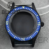 40mm PVD black Fifty Fathom Watch Case matte sandblasted Ceramic Bezel NH35 34 36 38 etc PT5000 ETA 2824 Miyota8215 movement 10Bar Sapphire