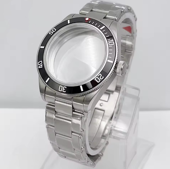 39MM BB58 Watch Case with Oyster Bracelet dome sapphire glass case for NH35NH36ETA2824 movement