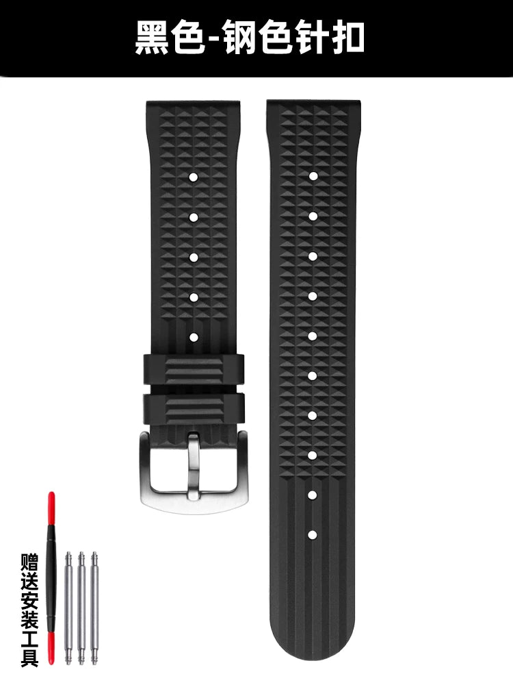 High Quality FKM Rubber watch strap 22mm
