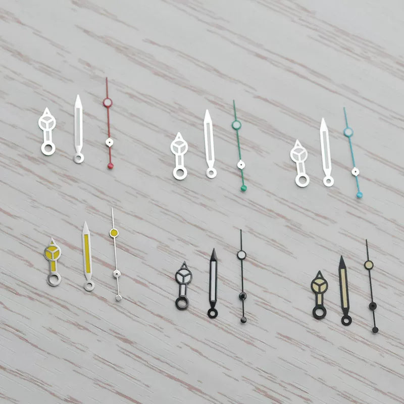 Benze NH35 Hands Silver Rose Gold Watch Hands  Green Luminous Red Green Blue Hands For NH35/36/4R/7S Movement Watches Pointers