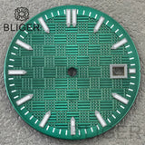 31mm Sterile Dial logo-free green luminous dial for NH35 movement 3 o'clock date