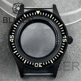 40mm PVD black Fifty Fathom Watch Case matte sandblasted Ceramic Bezel NH35 34 36 38 etc PT5000 ETA 2824 Miyota8215 movement 10Bar Sapphire