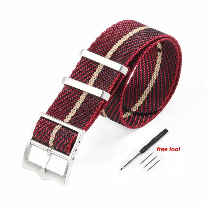 NATO Canvas Nylon Strap 20/22mm  PVD Bronze Color Buckle For Pilot Diver