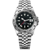40Mm Quartz GMT Watch Swiss Ronda 515 Men's Watch 24 Hours GMT Fixed Bezel Sapphire Glass Calendar