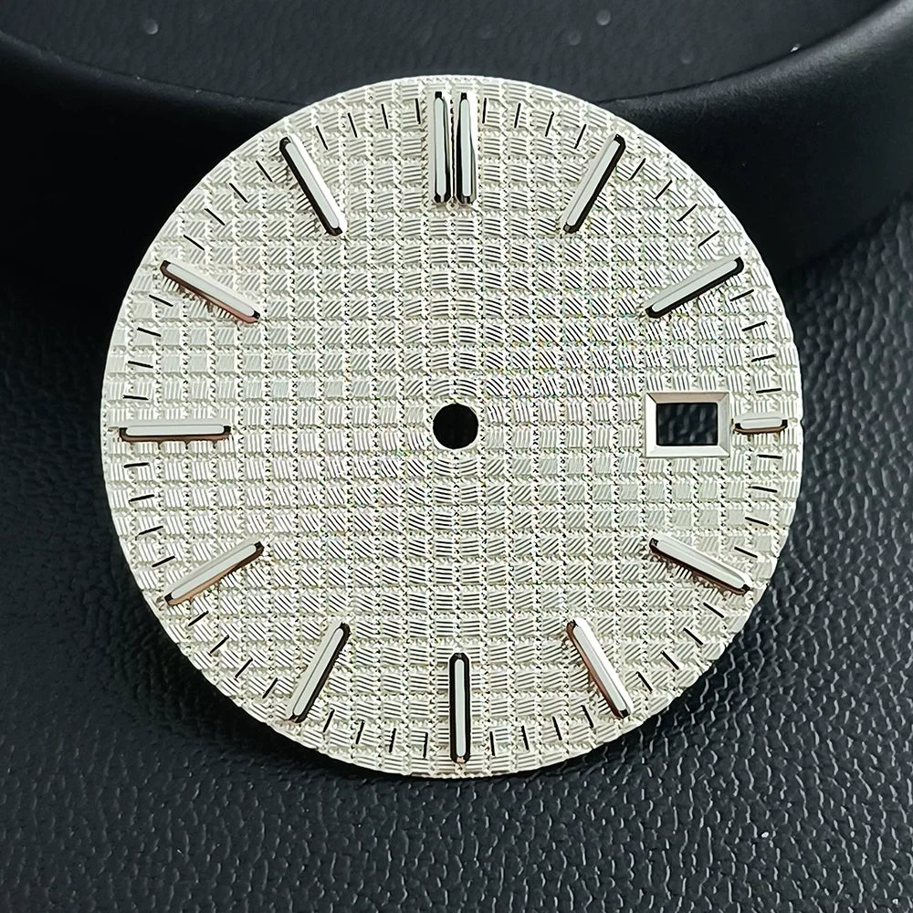 31.8mm Waffle Watch Dial no logo Sterile Green luminous for NH35/NH36 custom logo Available Prx