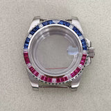 Diamond Bezel Submariner Watch Case  GMT Case 40mm stainless steel for Japanese NH35/36 movement 10Bar
