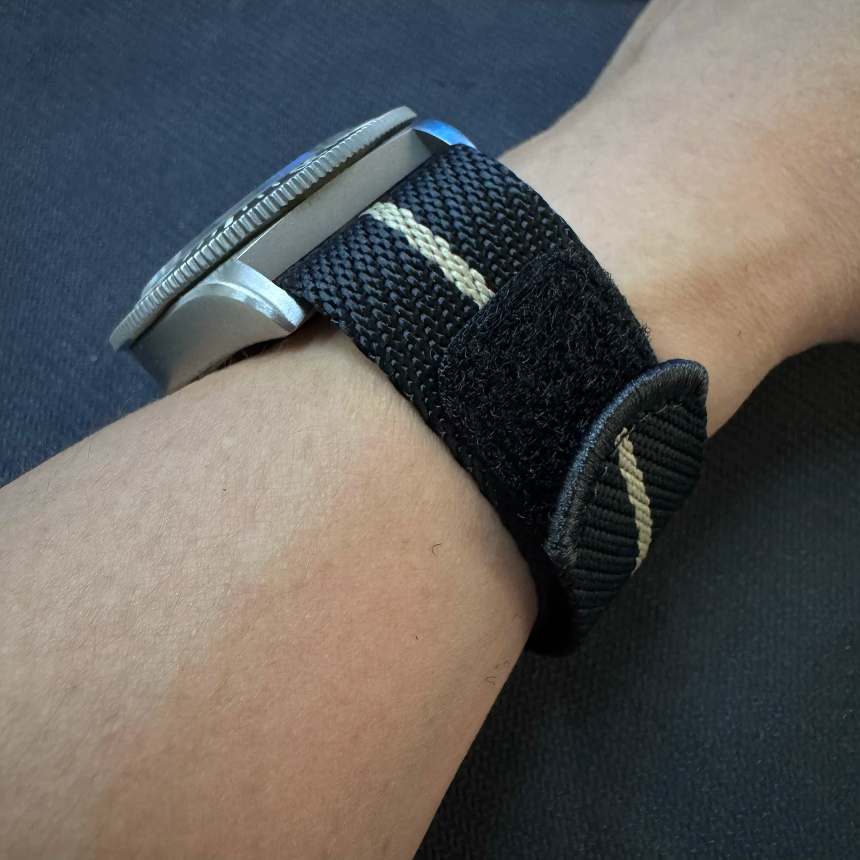 FXD nylon braided strap 22mm wide twill titanium buckle