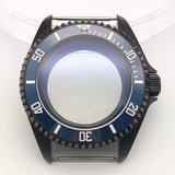 42MM Pvd Black Submariner Watch case Diver Mod Accessary Double Domed sapphire for NH35 34 36 38 etc 10Bar