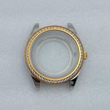 MIyota 8285 watch case Smooth bezel fluted diamond sapphire 316 stainless steel 31mm dial 10ATM