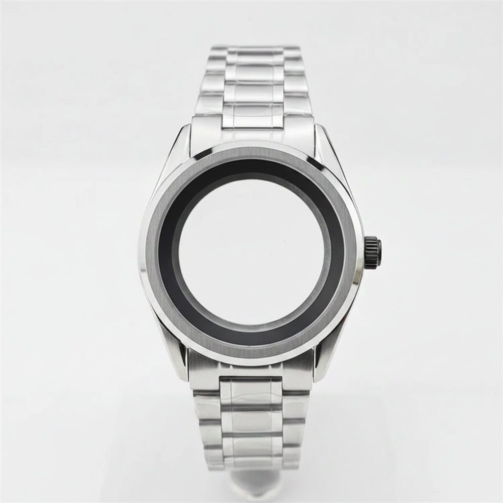 40MM White Birch Forest Watch Case business for NH35 34 36 38 etc Movement silver black gold