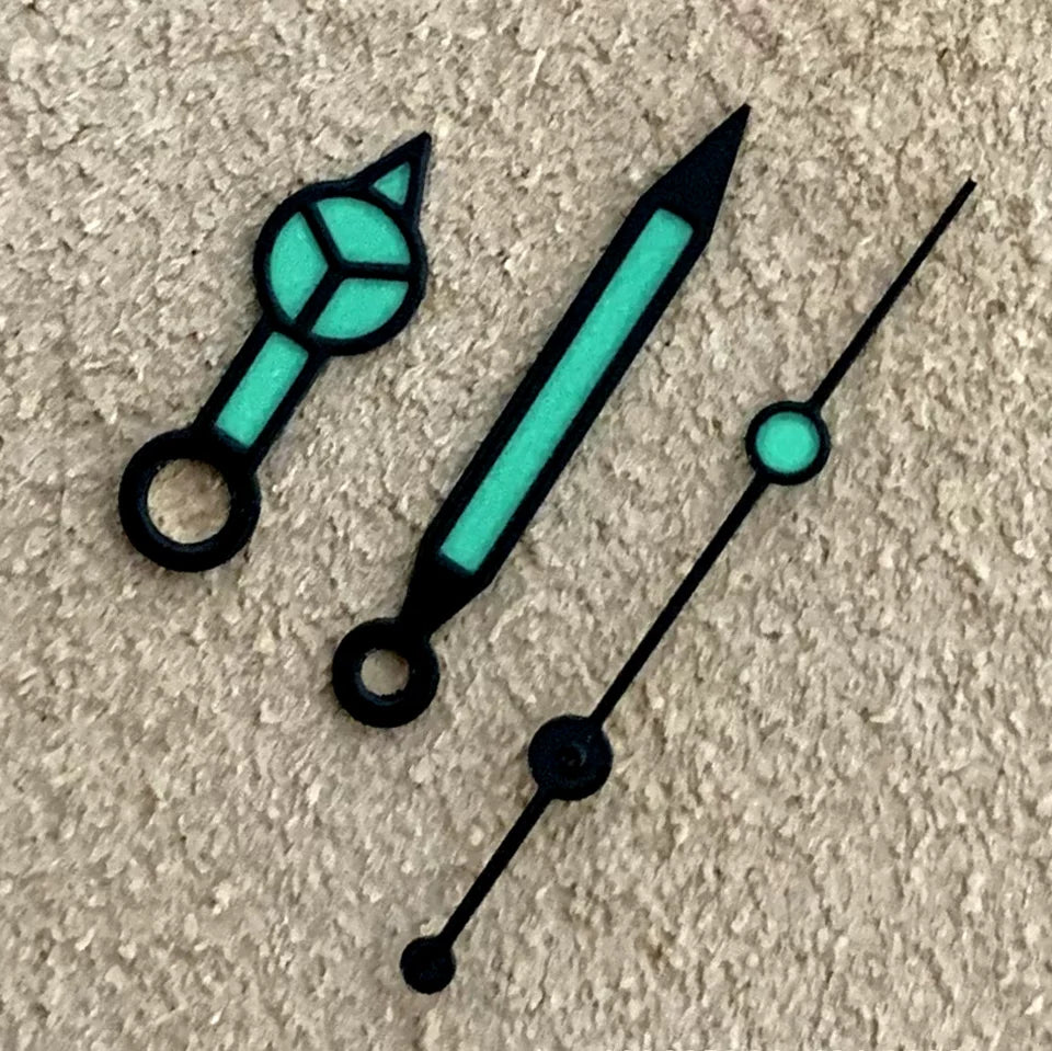 Green luminous Watch Hands Benz Style needle black hands red blue green orange gray white suitable for Japanese NH35/36/4R movement