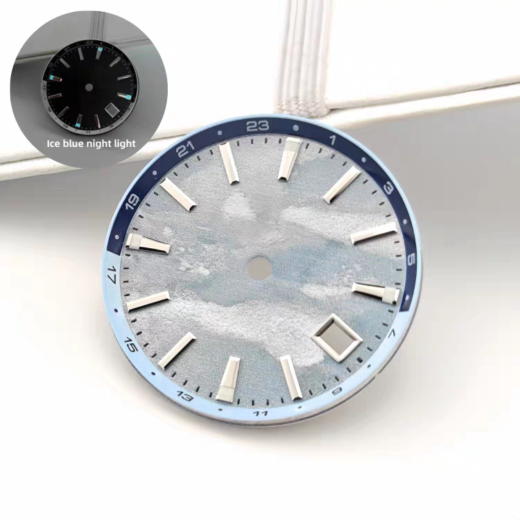 44mm GS Mod Dive Watch Case For NH34 NH35 36 with Tai Chi Bezel BGW9 Lume Sterile Dial Case Hands Ice Blue Luminous Mineral Glass