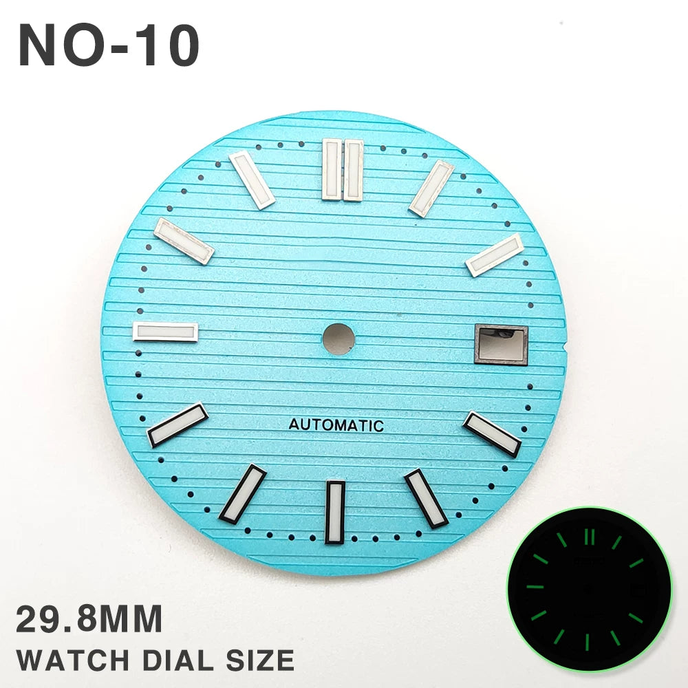 29.8MM Nautilus Dial for Miyota 8215 ETA 2836 2813 green luminous watch part