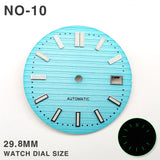 29.8MM Nautilus Dial for Miyota 8215 ETA 2836 2813 green luminous watch part