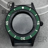 40mm PVD black Fifty Fathom Watch Case matte sandblasted Ceramic Bezel NH35 34 36 38 etc PT5000 ETA 2824 Miyota8215 movement 10Bar Sapphire