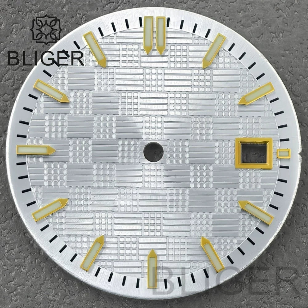 31mm Sterile Dial logo-free green luminous dial for NH35 movement 3 o'clock date