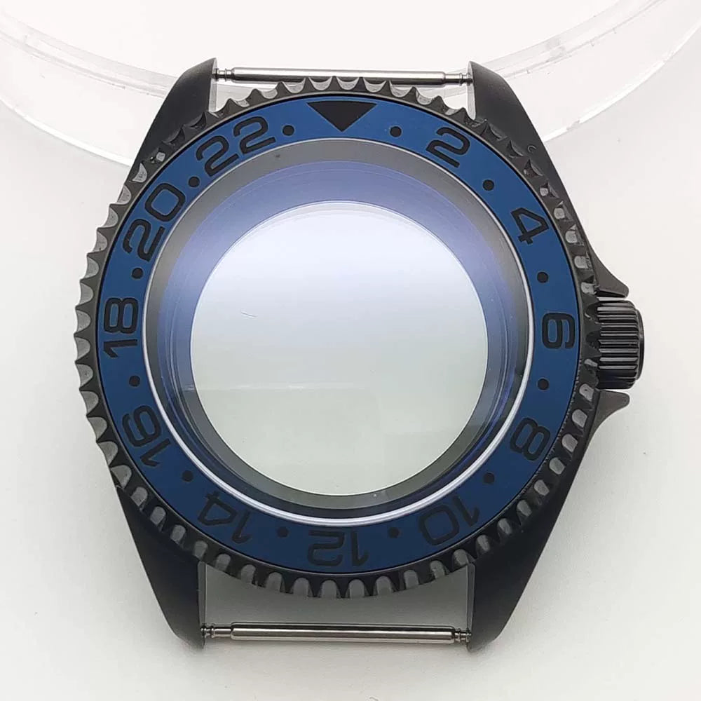 42MM Pvd Black Submariner Watch case Diver Mod Accessary Double Domed sapphire for NH35 34 36 38 etc 10Bar