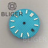 29.5MM Nautilus Dial for Seiko NH35 green luminous double bar 12 hour marker