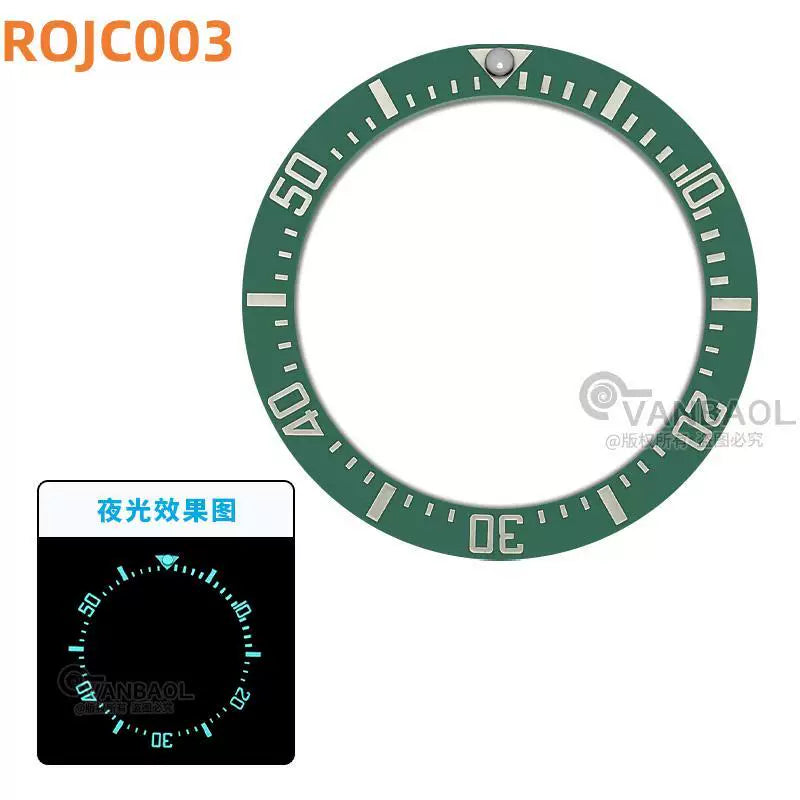 Blue Luminous Bezel Insert for Deepsea FXD etc41x 31.5mm ceramicghost king black water ghost outer ring baffle
