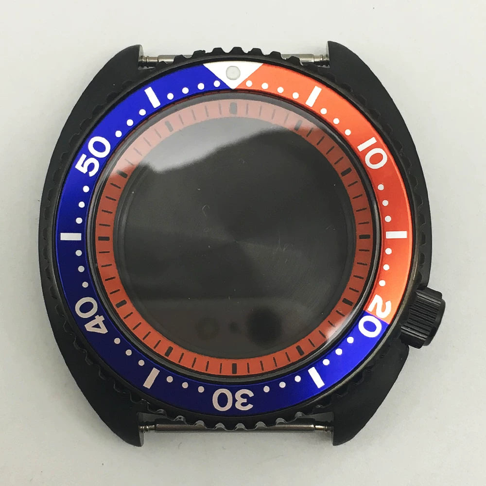 45MM Black Turtle case 6105 large abalone for NH35A/NH36A movement  28.5MM dial Sapphire 20ATM
