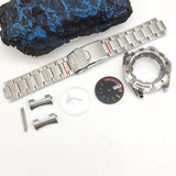 44MM Monster Case Set for NH35 Movement Stainless Steel Strap Luminous Sapphire Transparent Back Cover 10ATM