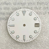 28.5mm Submariner dial water ghost modified dial, ice blue luminous no logo dial, sun pattern literally adapted to NH35 movement