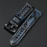 Handmade Snake Leather Strap Skin 20mm 22 24 26MM Textured Genuine Leather band