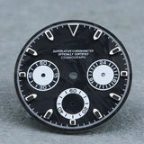 29.5mm Premium Daytona Carbon Fiber Dial Chronograph for VK63 Movement Blue/Black Luminous 3 eyes
