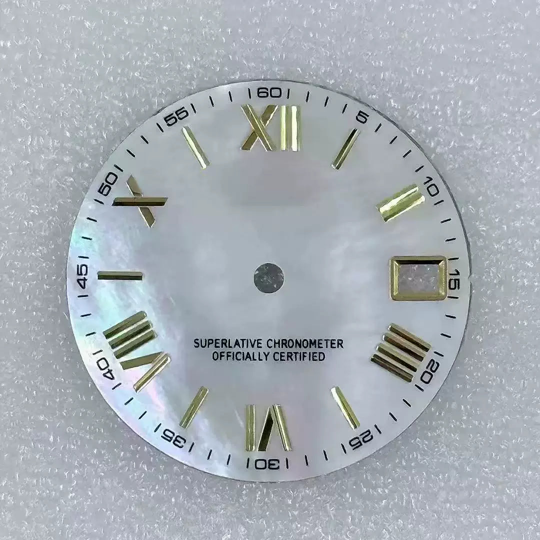 MOP Dial Mother of Pearl Roman Number Marker Modified Accessories 28.5mm for NH35 Movement