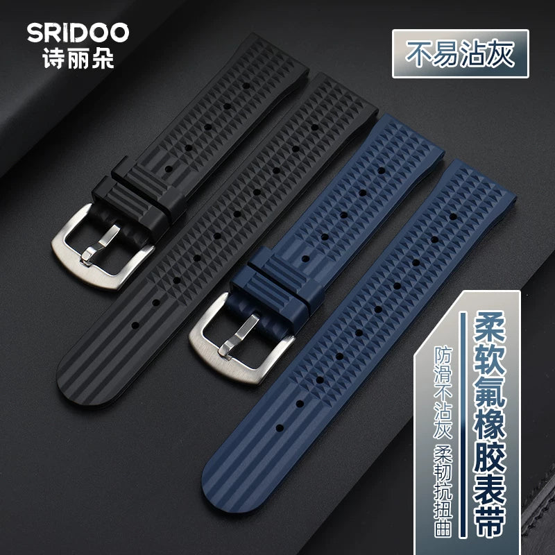 High Quality FKM Rubber watch strap 22mm