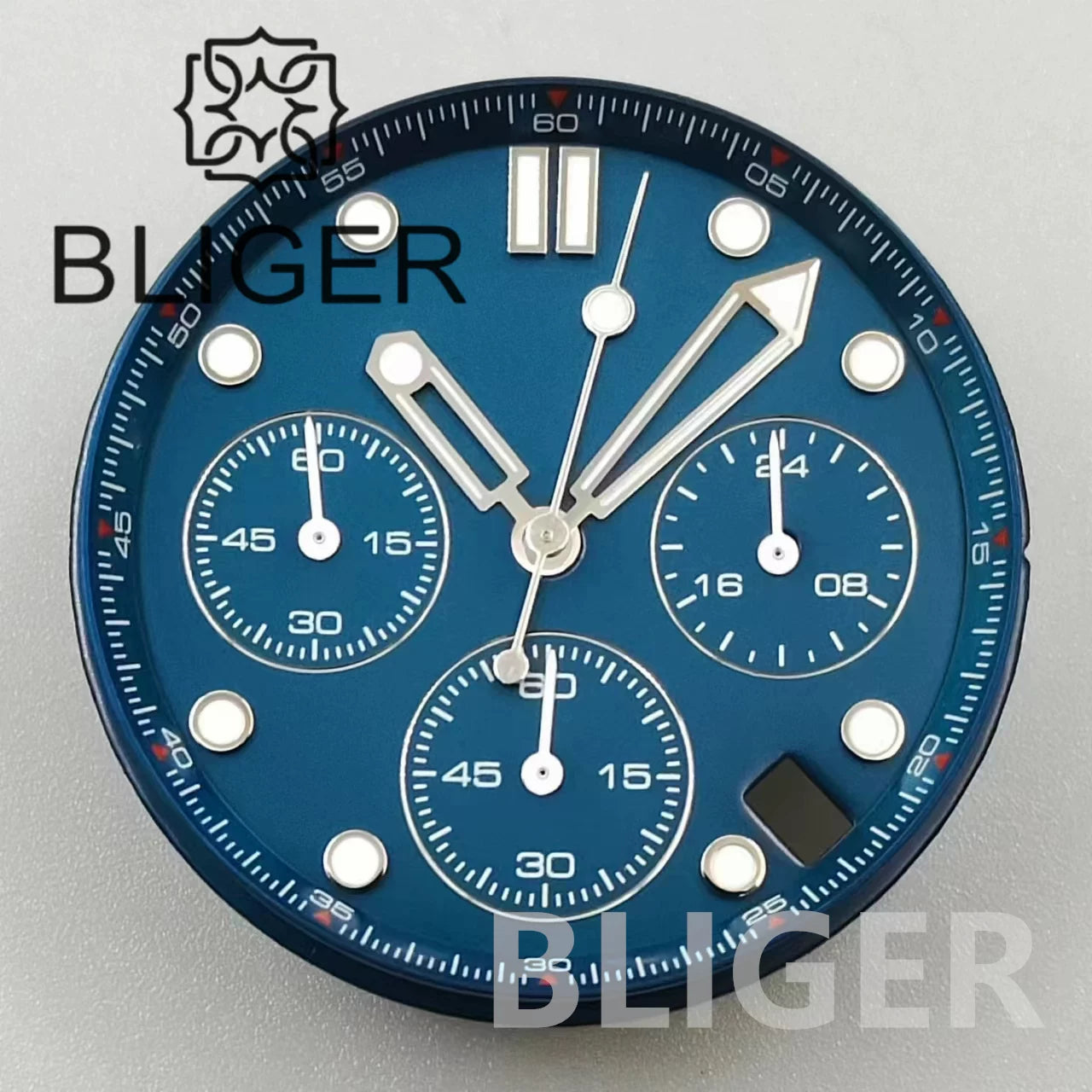 Chronograph Quartz Seamaster Dial 31mm Water Ripple for VK63/64 Movement