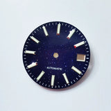 Premium 28.5MM Blue Sands Starry Dial for NH35/4R36 Natural Stone Star Dial DATE Luminous Gold silver marker
