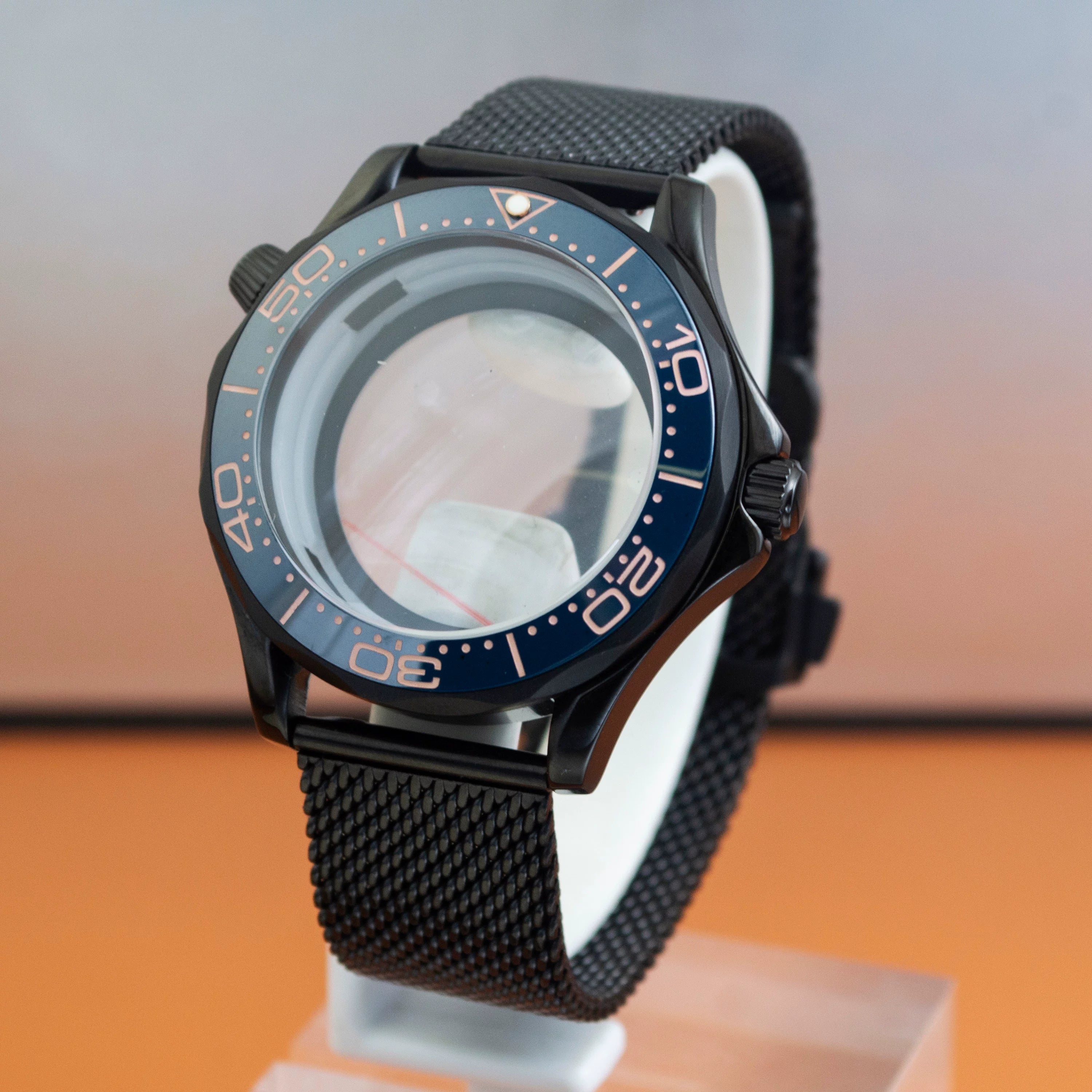Black Seamaster 300 Case 41mm Sapphire for NH35/NH36 10ATM