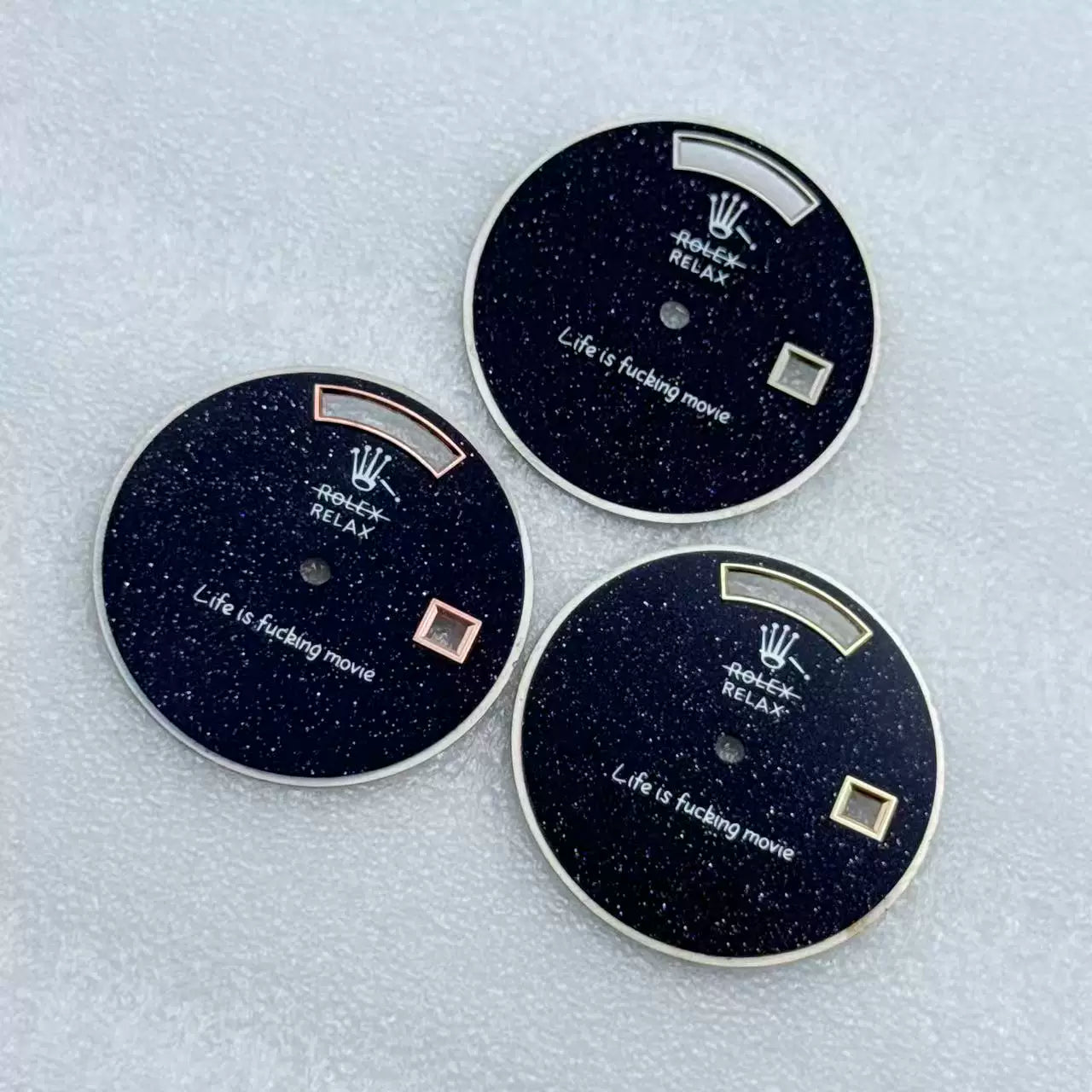 31mm Miyota 8285 movement Dial natural stone dial watch accessories blue gold stone starry Sky Night Dial