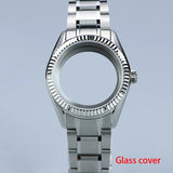 Premium 38.0mm GS Modified Case Fluted NH35 Case 316L Stainless Steel Suitable for NH35/NH34 Movement Sapphire Glass