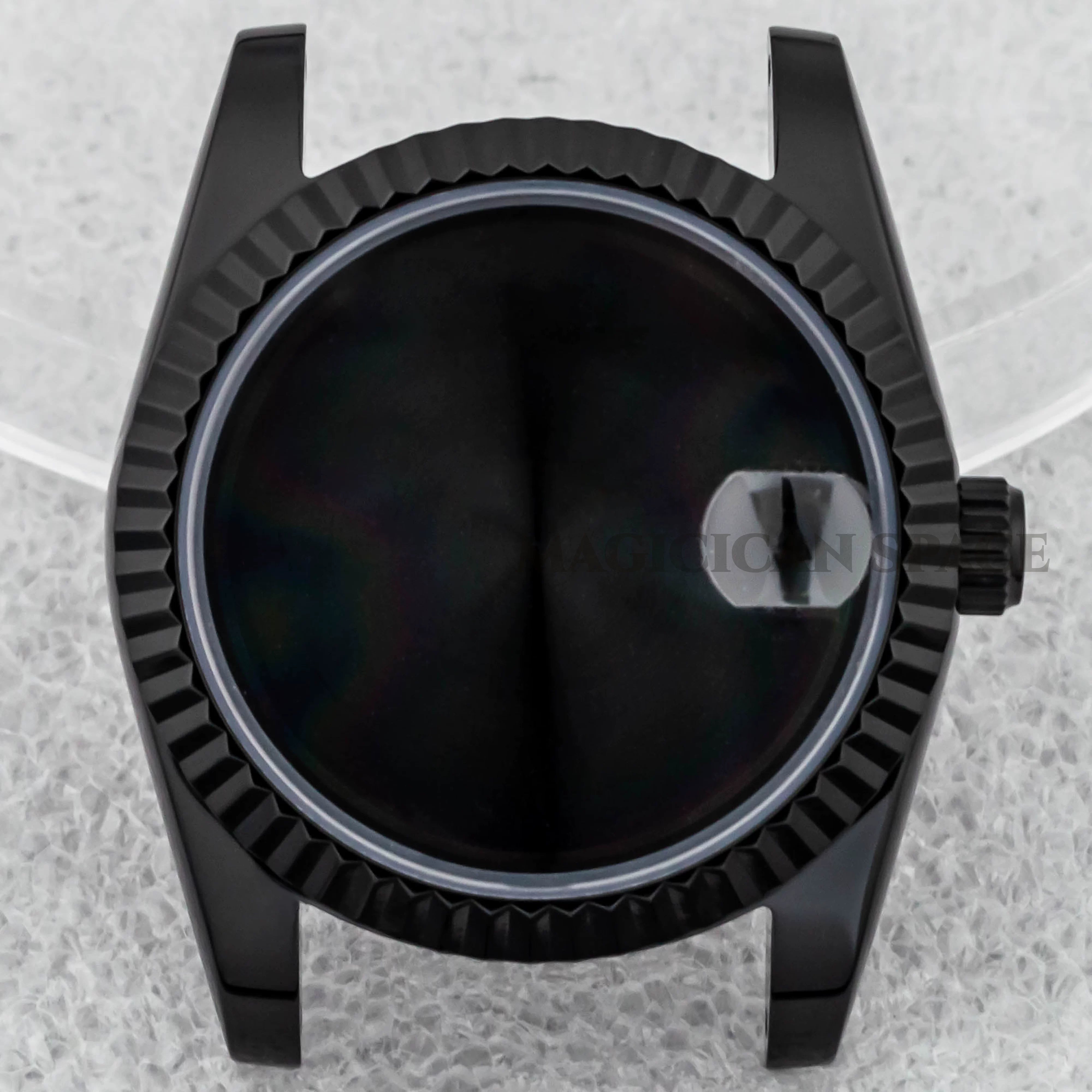 PVD Black Datejust Watch Case 36mm 39mm 316L Stainless Steel fluted Case Sapphire NH35/36/ETA2824 PT5000 Miyota 8215 8285 Day-Date Case