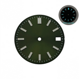 28.5mm NH35 Dial Log Marker Sunburst Surface BGW9 Luminous Dial blue