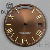 29MM Miyota 8285 Dial Roman numeral Sunburst dual calendar scale dial modified