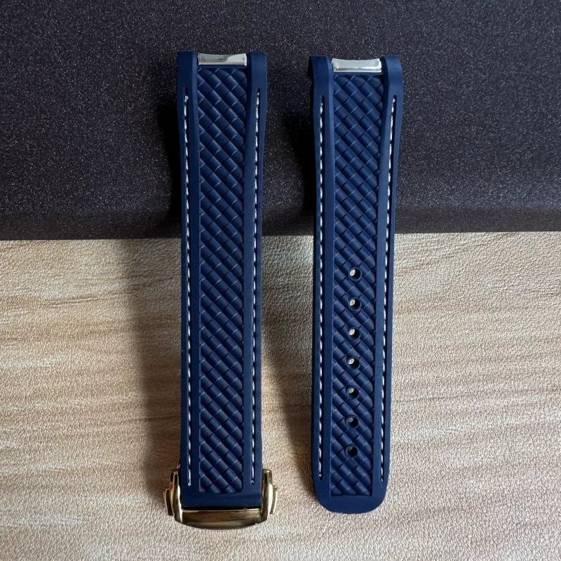 20mm High Quality Rubber Band Seamaster 150/300  Strap AT150 Gold Pin Captain Bumblebee Diver band